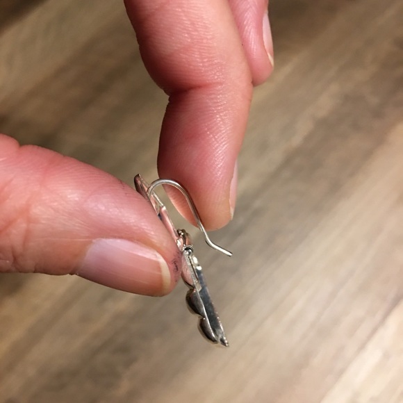 Vintage .925 Sterling Silver Geometrical Earrings - Picture 6 of 7